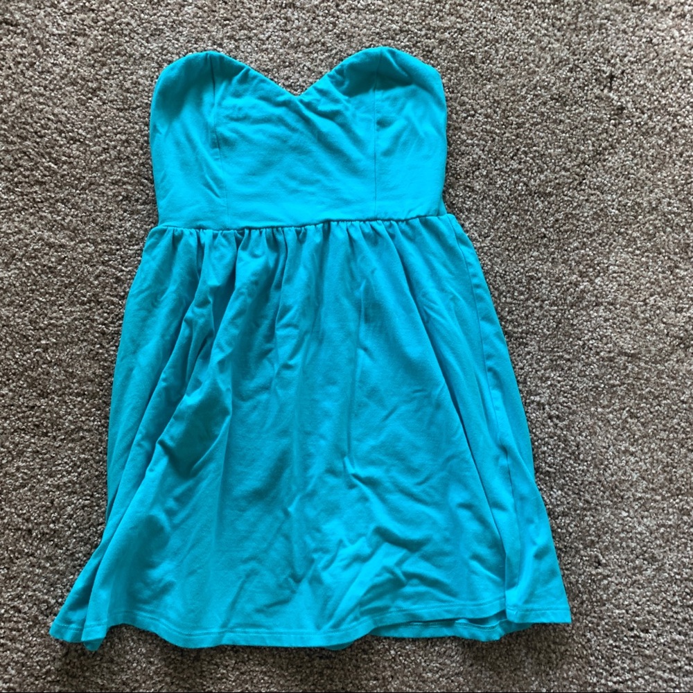 Blue Forever 21 Strapless Sundress
